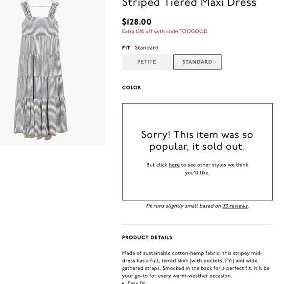 Madewell Striped Tiered Maxi Dress - Picture 2 of 9